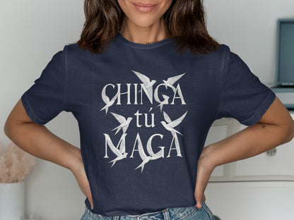 CHINGA TU MAGA Graphic Bird Print Short Sleeve product type