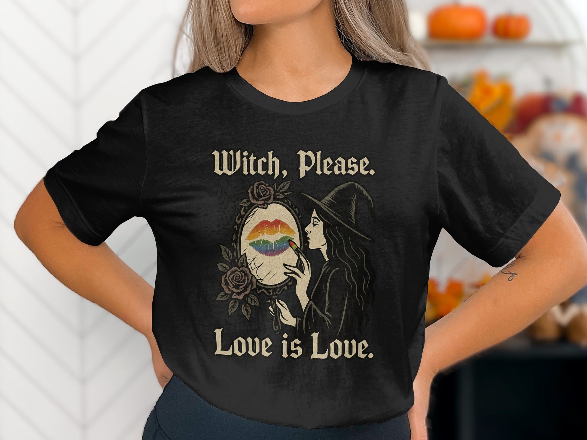 Witch Please Love Is Love Black T-Shirt product