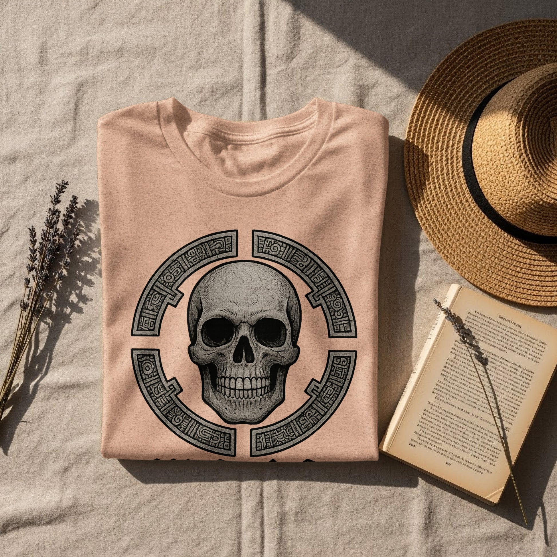 Skull Design T-shirt with Geometric Pattern