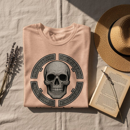 Skull Design T-shirt with Geometric Pattern