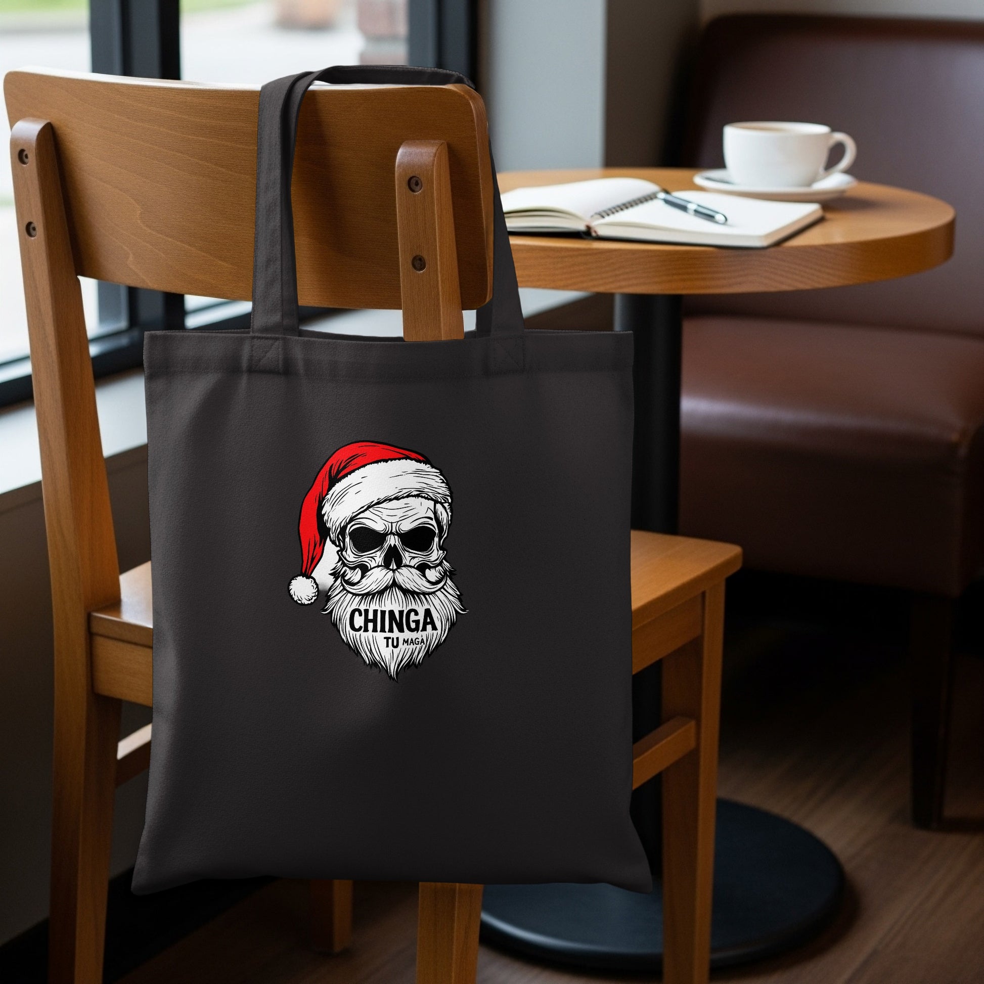 Stylish Santa Skull Tote Bag for Everyday Use