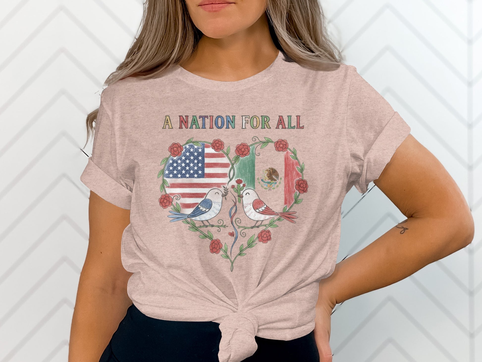 A Nation For All Heart Flag Graphic T-Shirt product