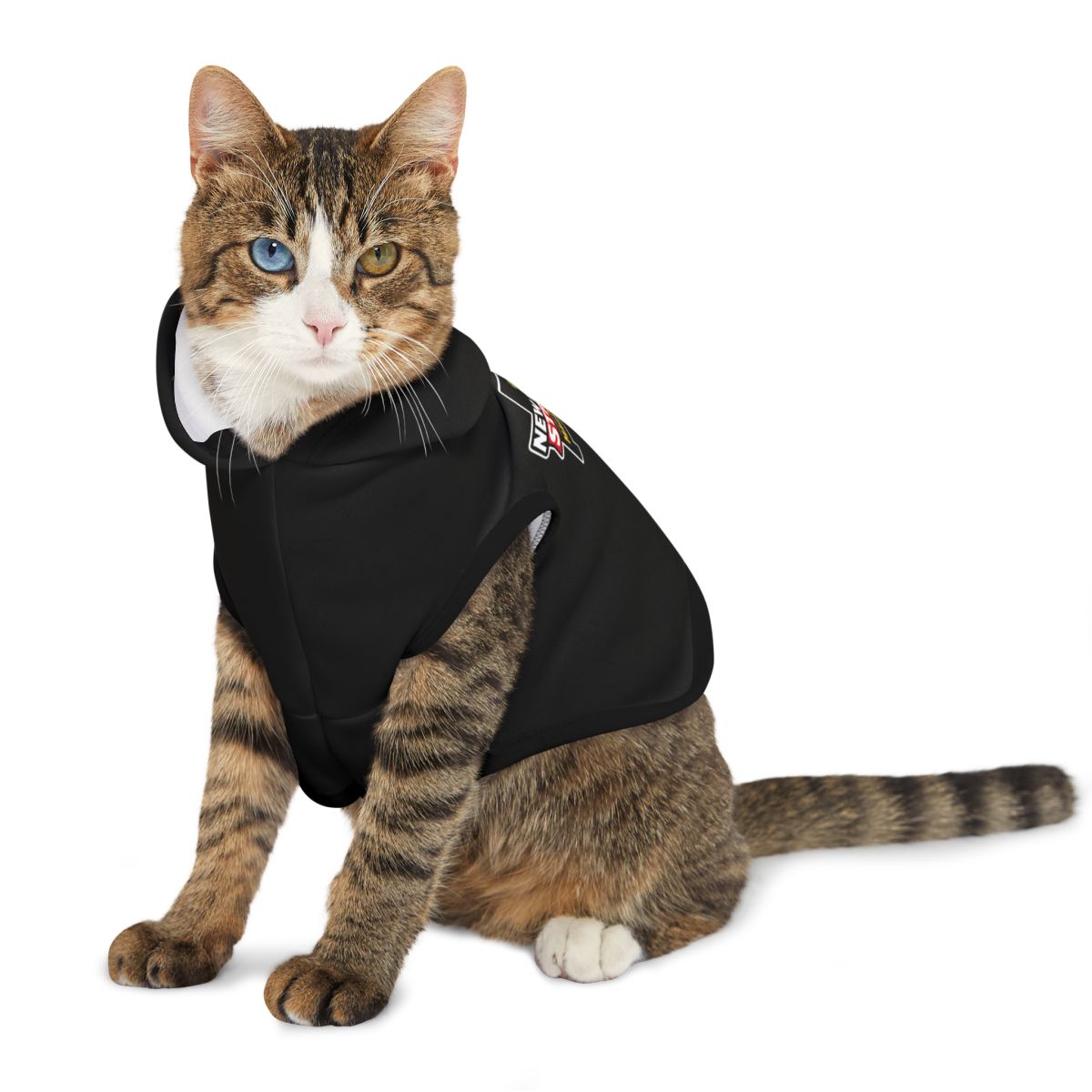 Stylish Cat Hoodie with Bold Team Logo Design