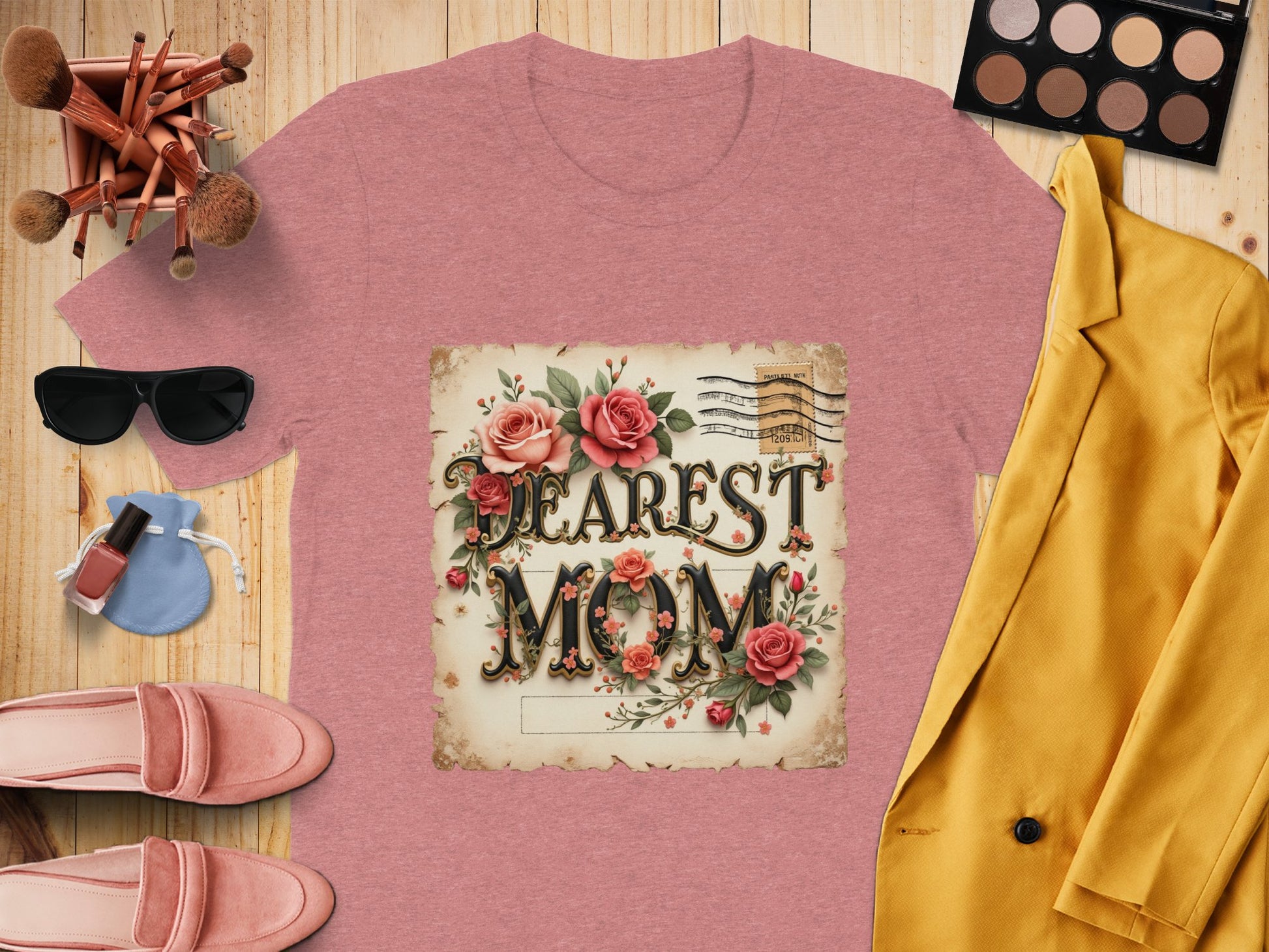 Dearest Mom Floral Design Vintage Look T-shirt product