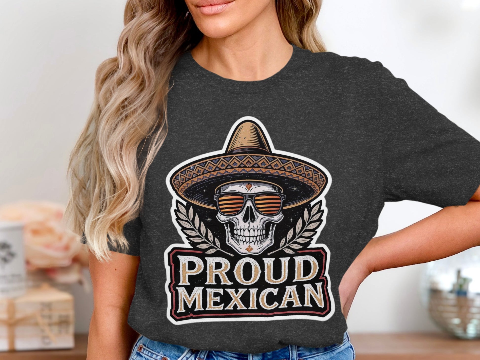 Proud Mexican Skull Graphic Tee Product
