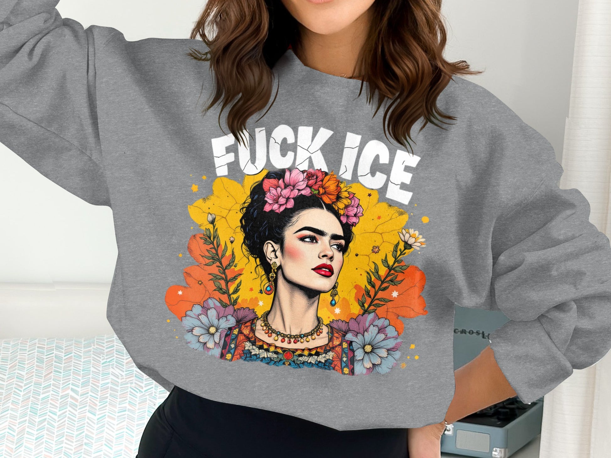 Frida Kahlo Inspired Artistic Print Sweatshirt