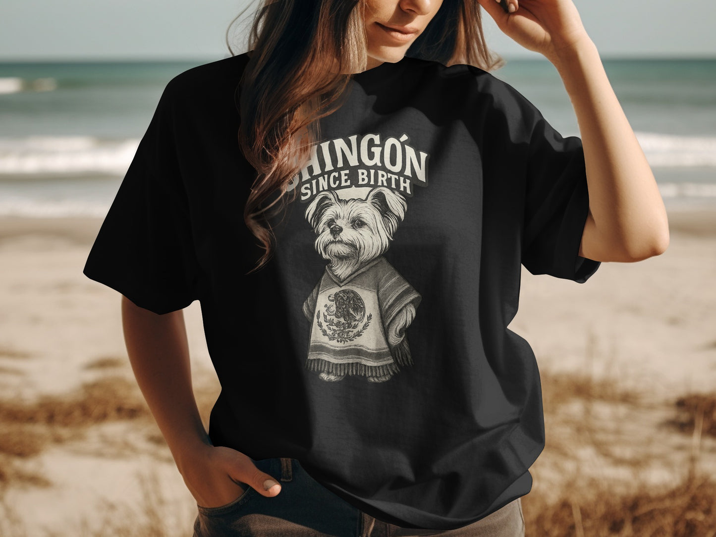 American Pride Dog Graphic Print Black Shirt product type