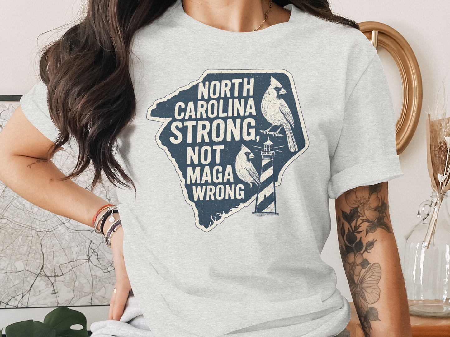 North Carolina Strong Not Maga Wrong T Shirt product