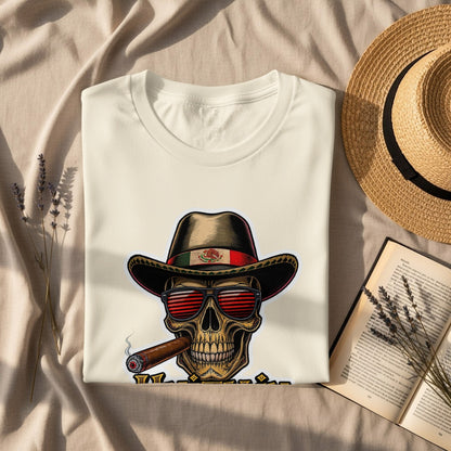 Stylish Skull with Hat and Shades Graphic T-shirt product