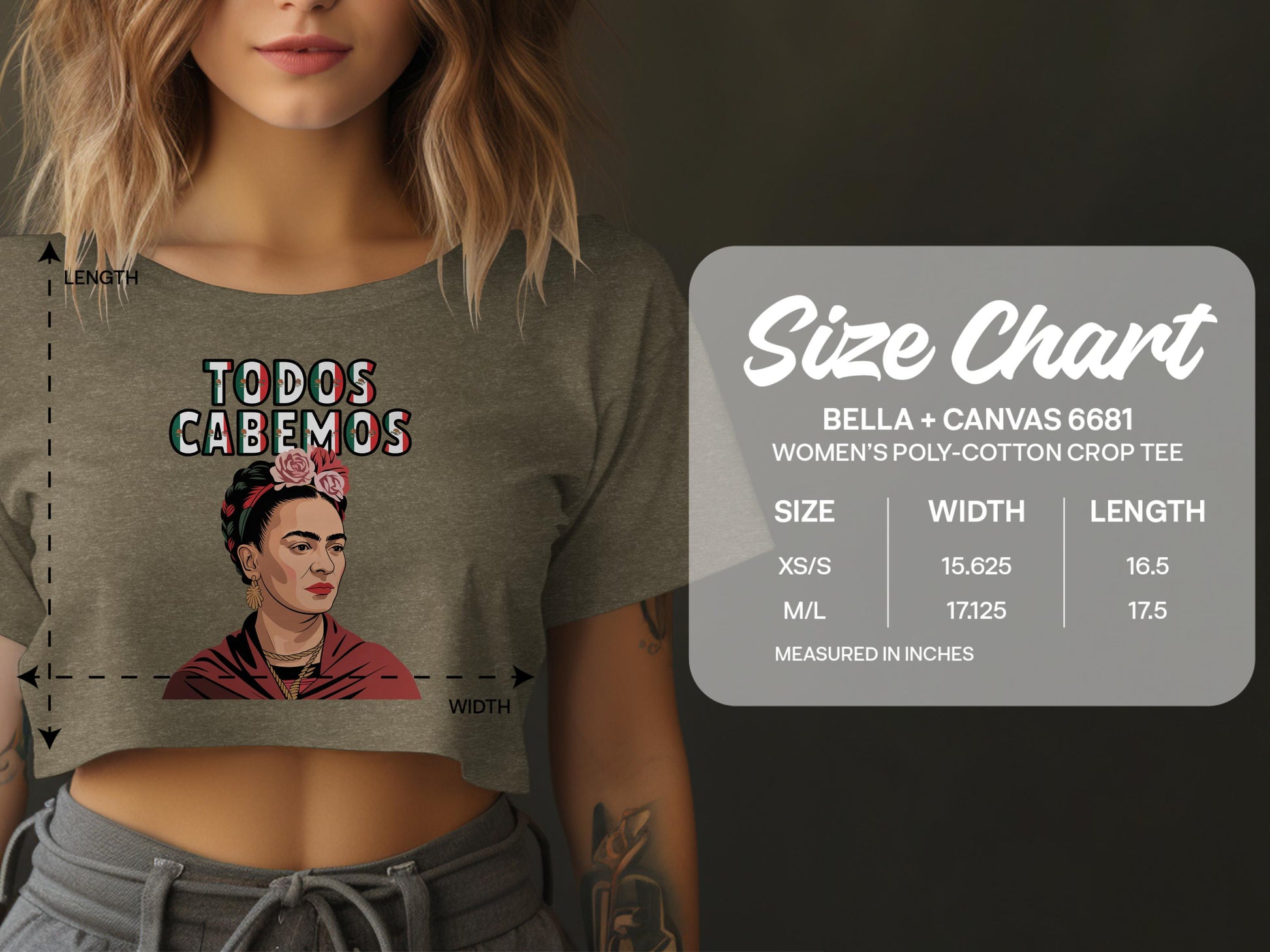 Todos Cabemos Bella Canvas 6681 Women's Crop top product