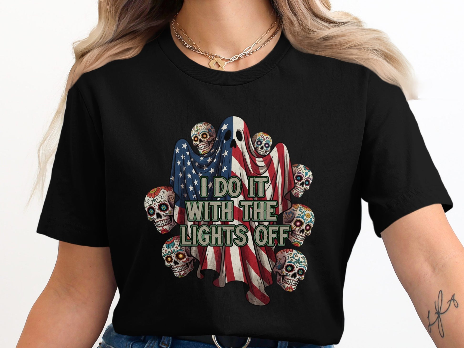 I Do It With The Lights Off Halloween T-Shirt product type