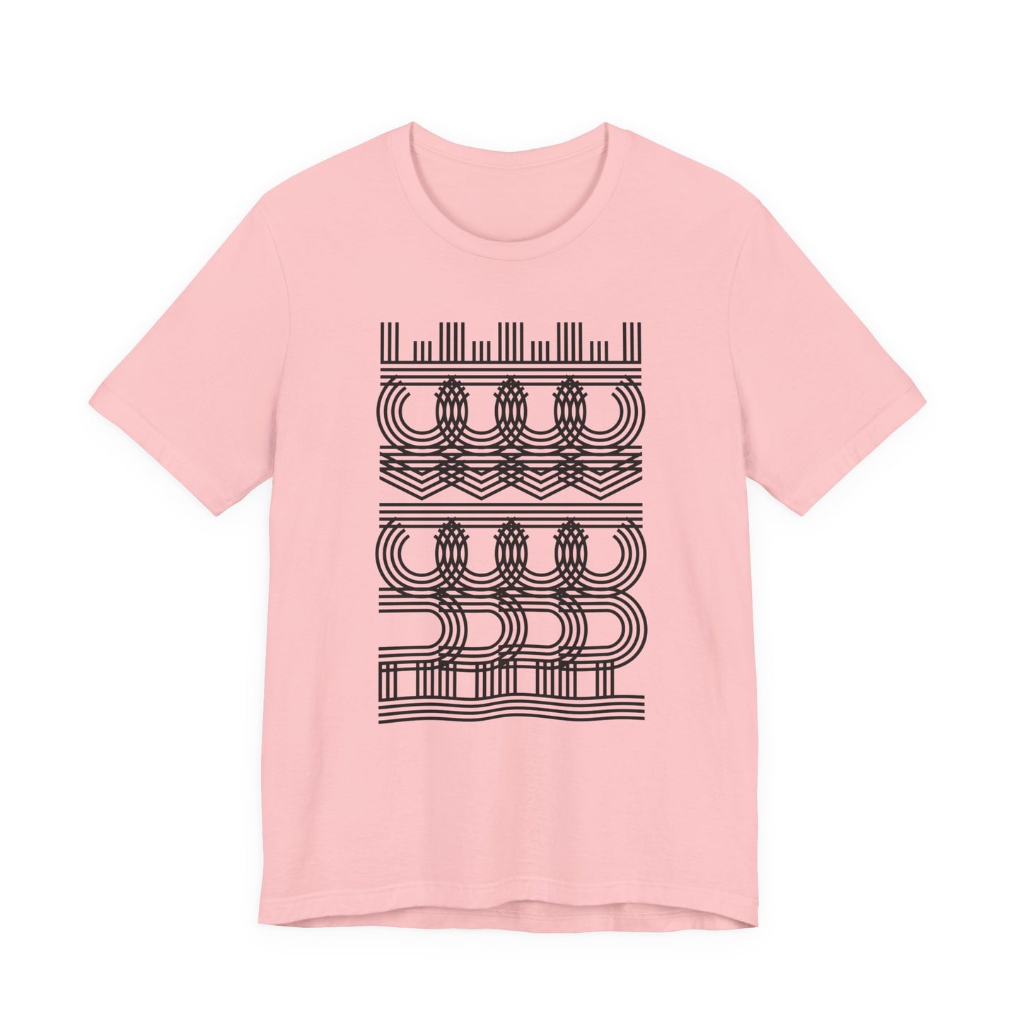 Fuck Ice Abstract Geometric Line Art Tee — Minimalist Black & White Pattern