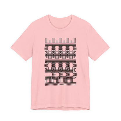 Fuck Ice Abstract Geometric Line Art Tee — Minimalist Black & White Pattern