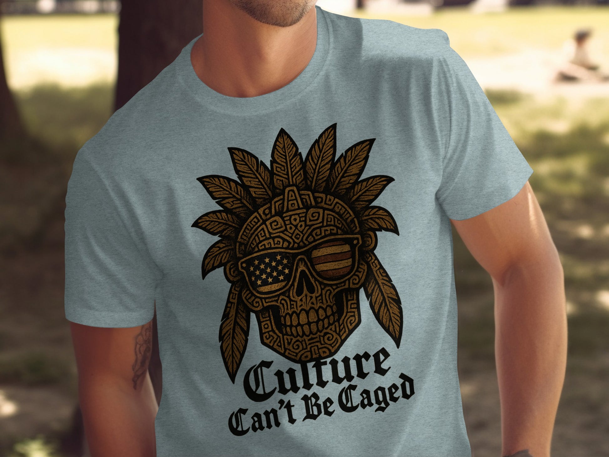 Culture Can't Be Caged Skull Graphic T-Shirt