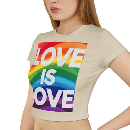 pride baby tee Women's Baby Tee - Love is Love Rainbow Pride T-Shirt
