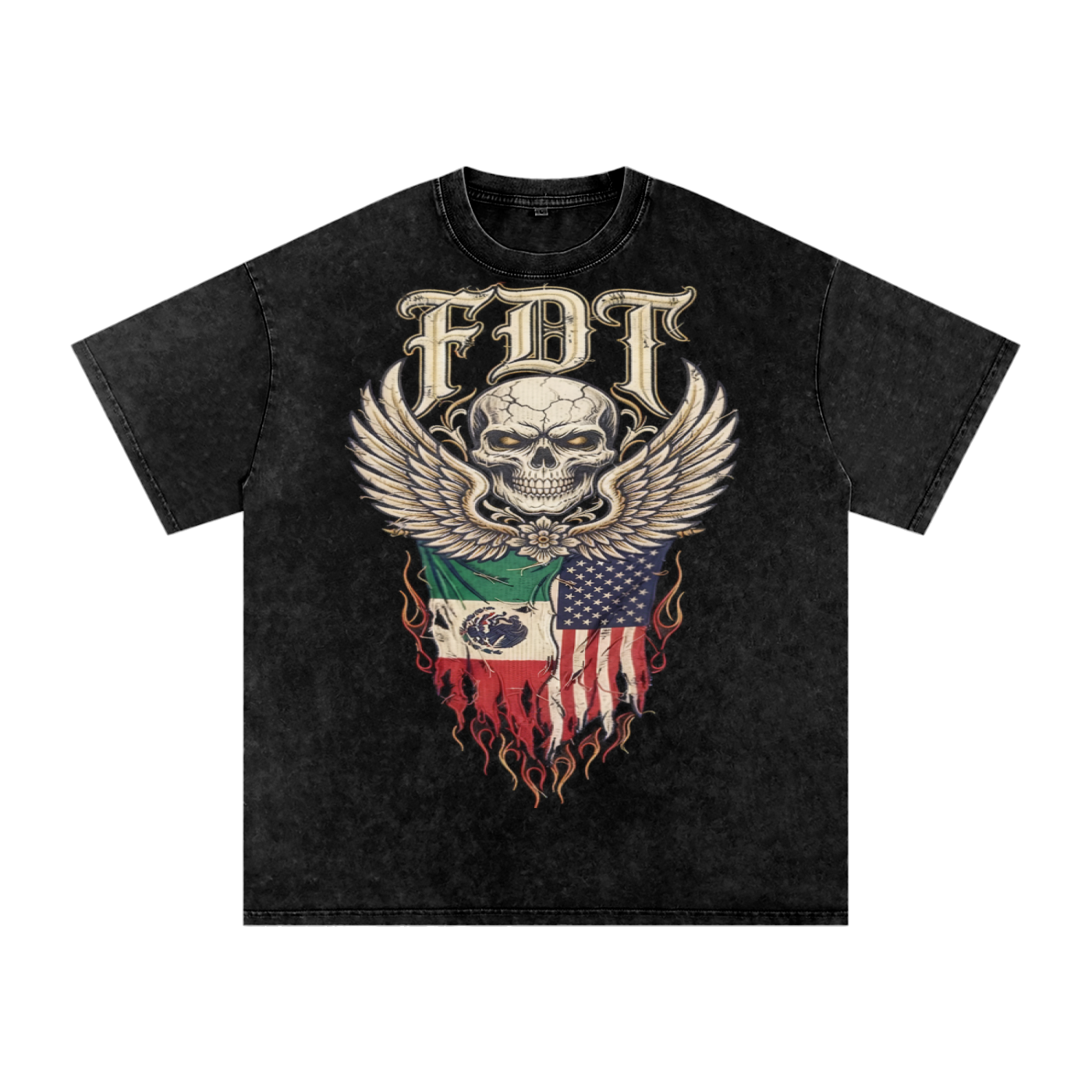 FDT Anti trump vintage style tee, great quality |Snow Washed Oversized Cotton T-Shirt