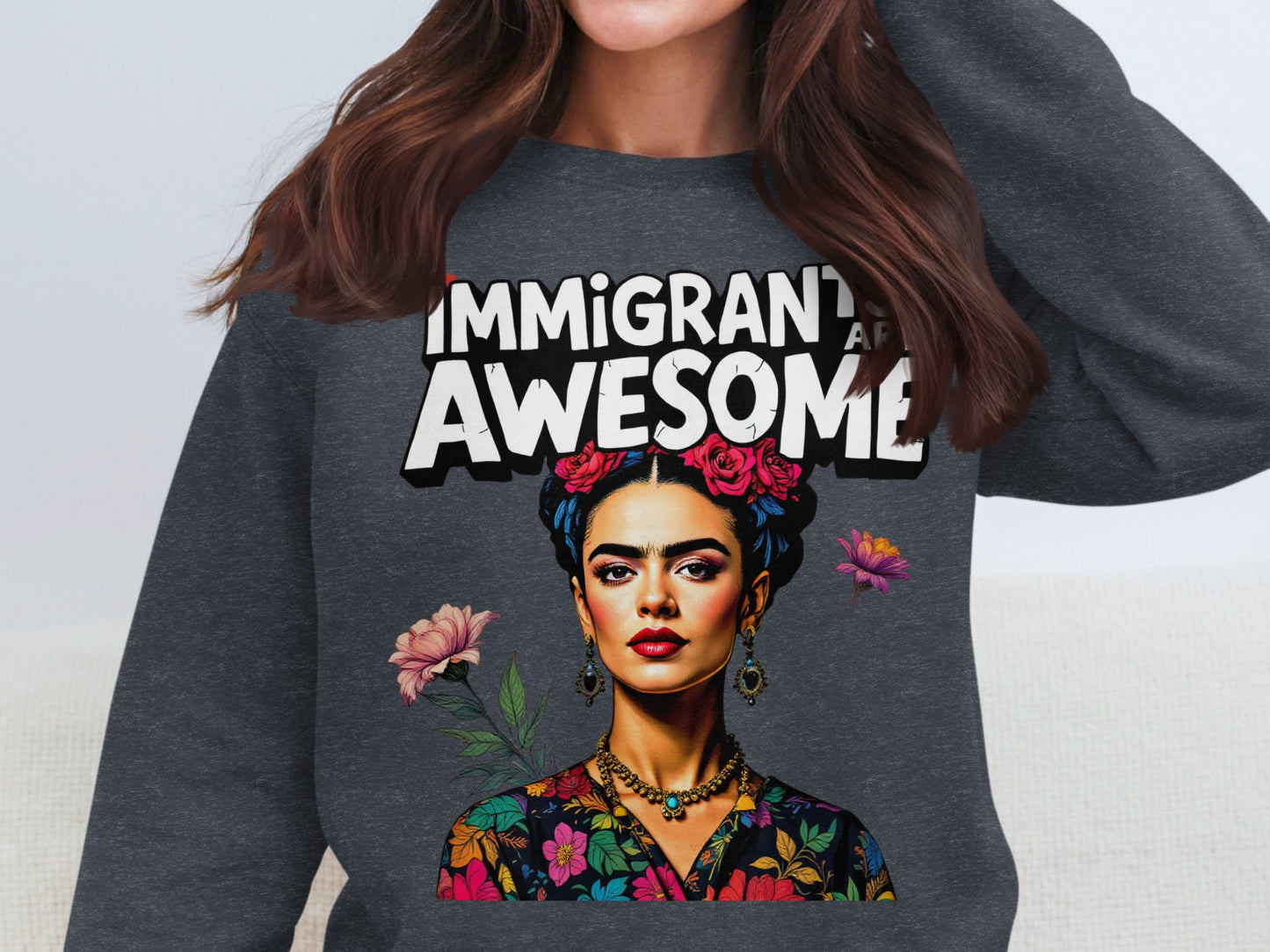 Immigrants Are Awesome Graphic Long Sleeve Sweatshirt product
