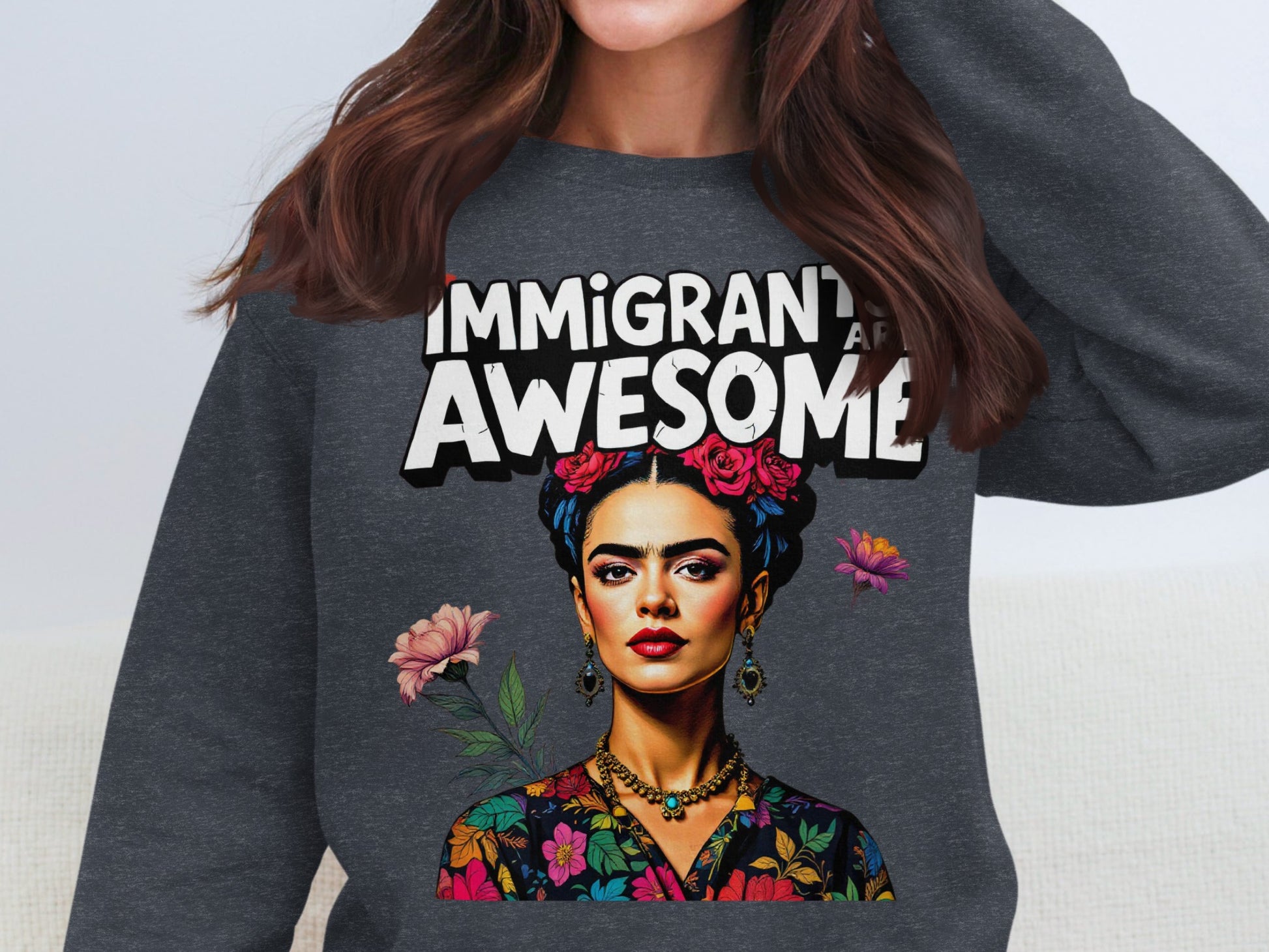 Immigrants Are Awesome Graphic Long Sleeve Sweatshirt product