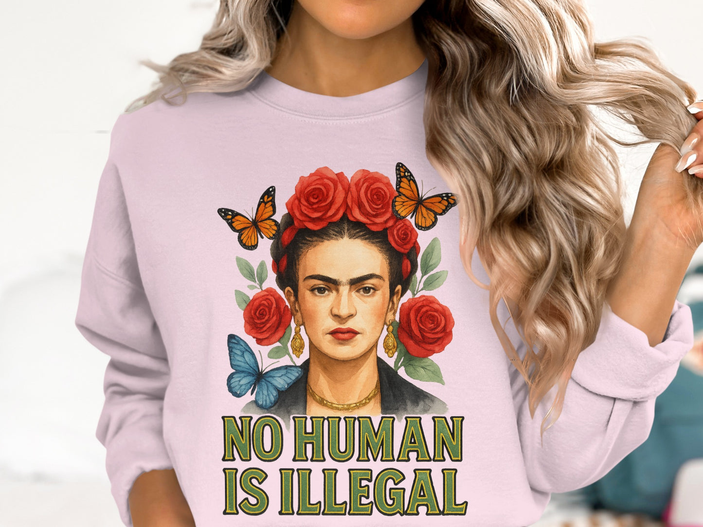 No Human Is Illegal Artistic Sweatshirt
