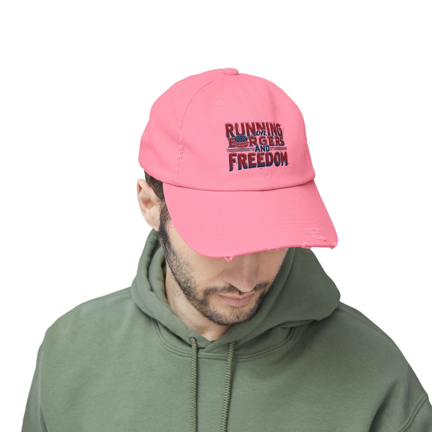 Unisex Distressed Cap - Running for Freedom Vintage Style Hat