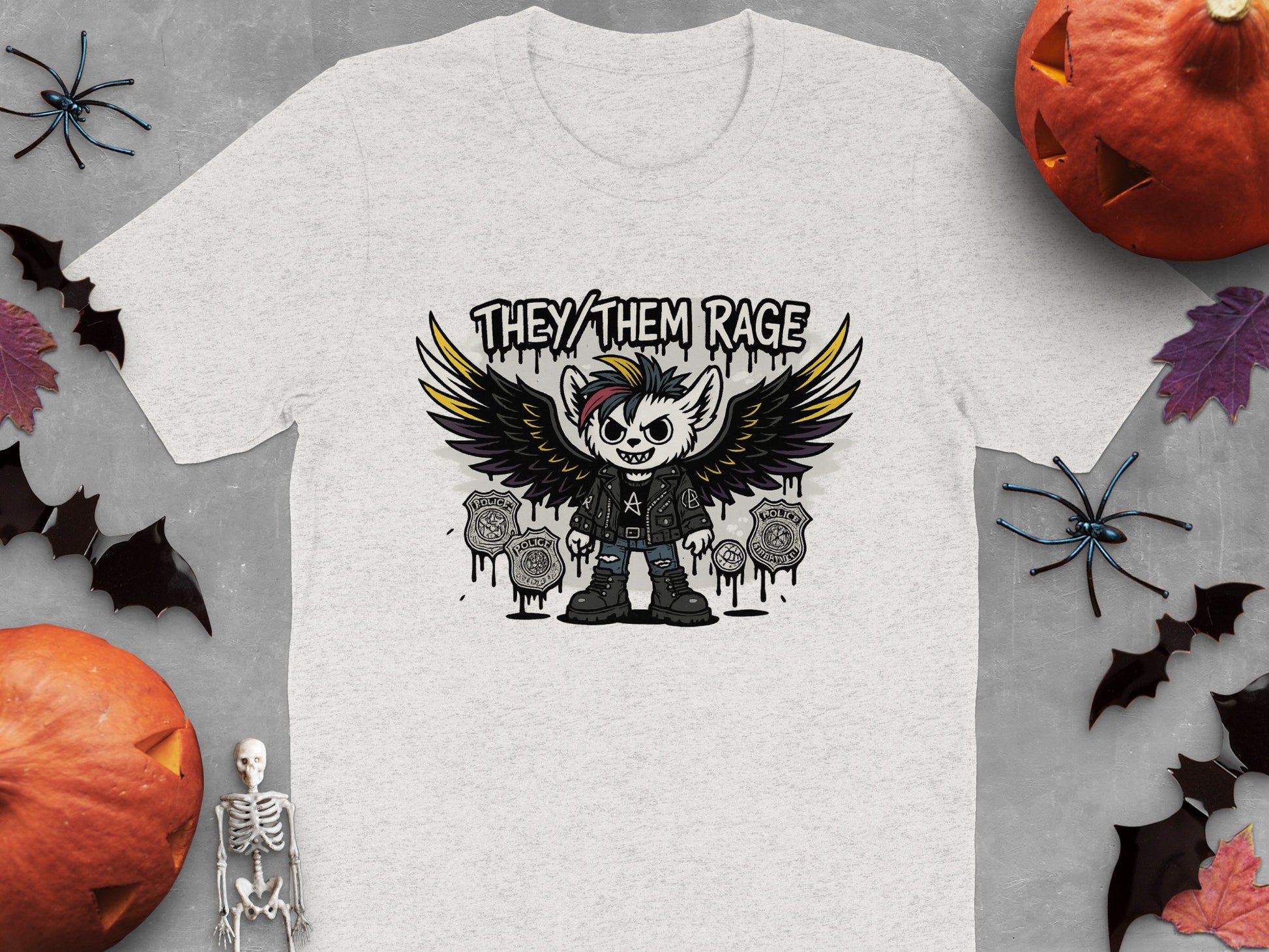 They Them Rage Winged Character Graphic Tee product