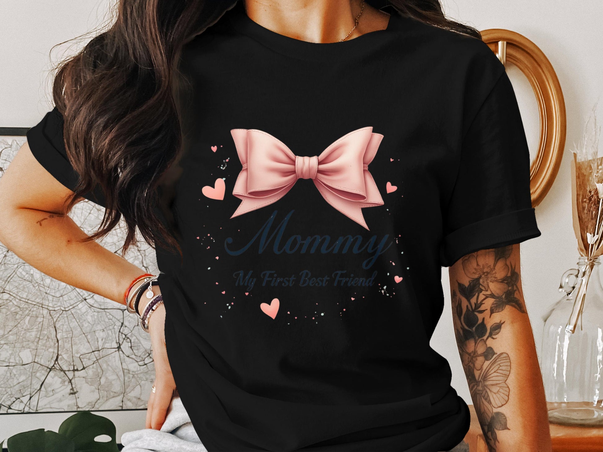 Mommy My First Best Friend Black T Shirt product type