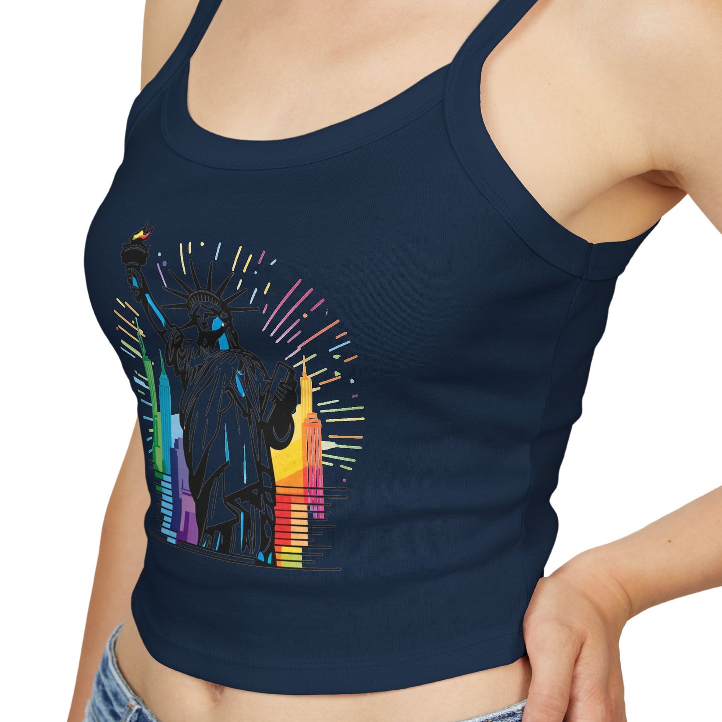 pride tank top Statue of Liberty Women's Spaghetti Strap Tank Top