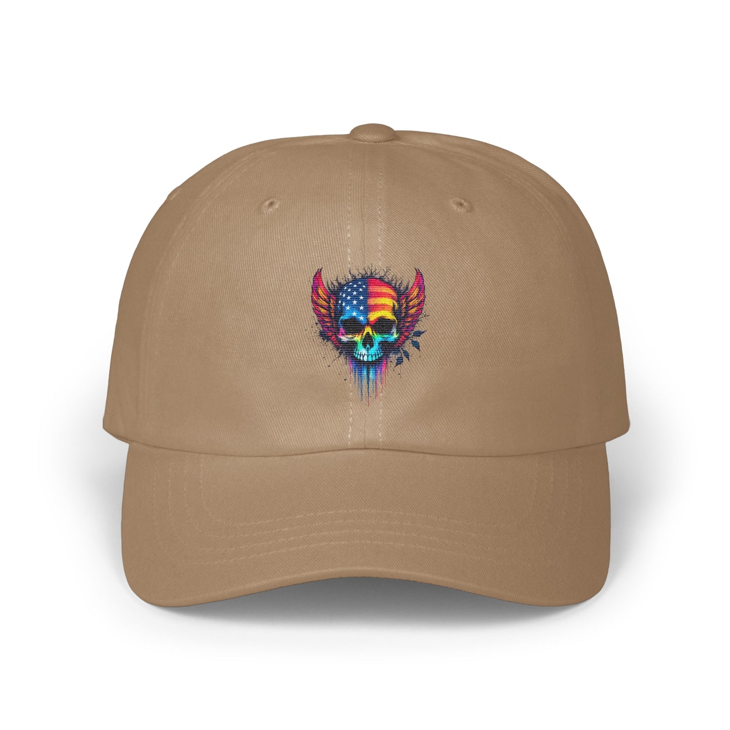 Patriotic Skull with Wings Design Cap product type