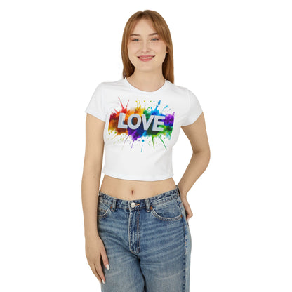 Pride baby tee  Colorful Love Women's Baby Tee - Pride and Positivity