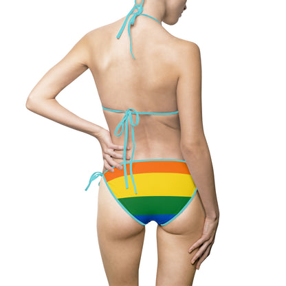 Rainbow Pride Bikini, LGBTQ+ Swimwear, Beachwear, Summer Swim Set, Gay Pride Swim, Colorful Swimsuit