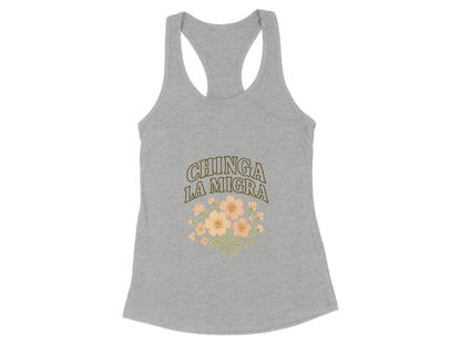 Chinga La Migra Floral Design Women's Tank Top Product