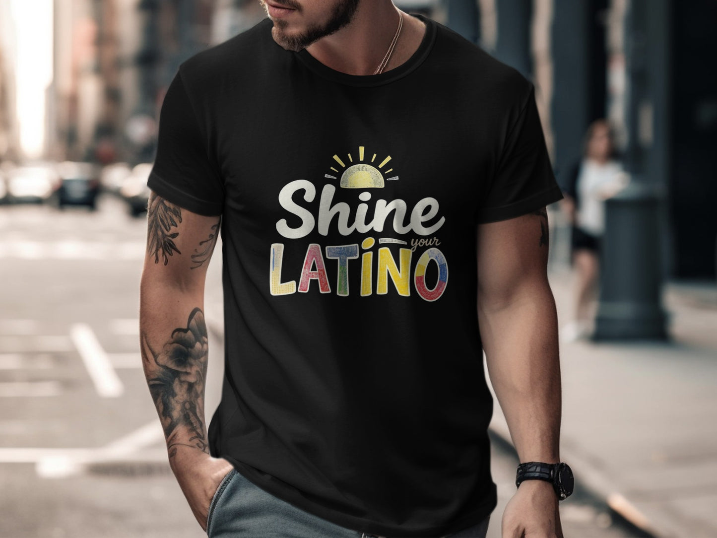Shine Your Latino Graphic Printed T shirt product