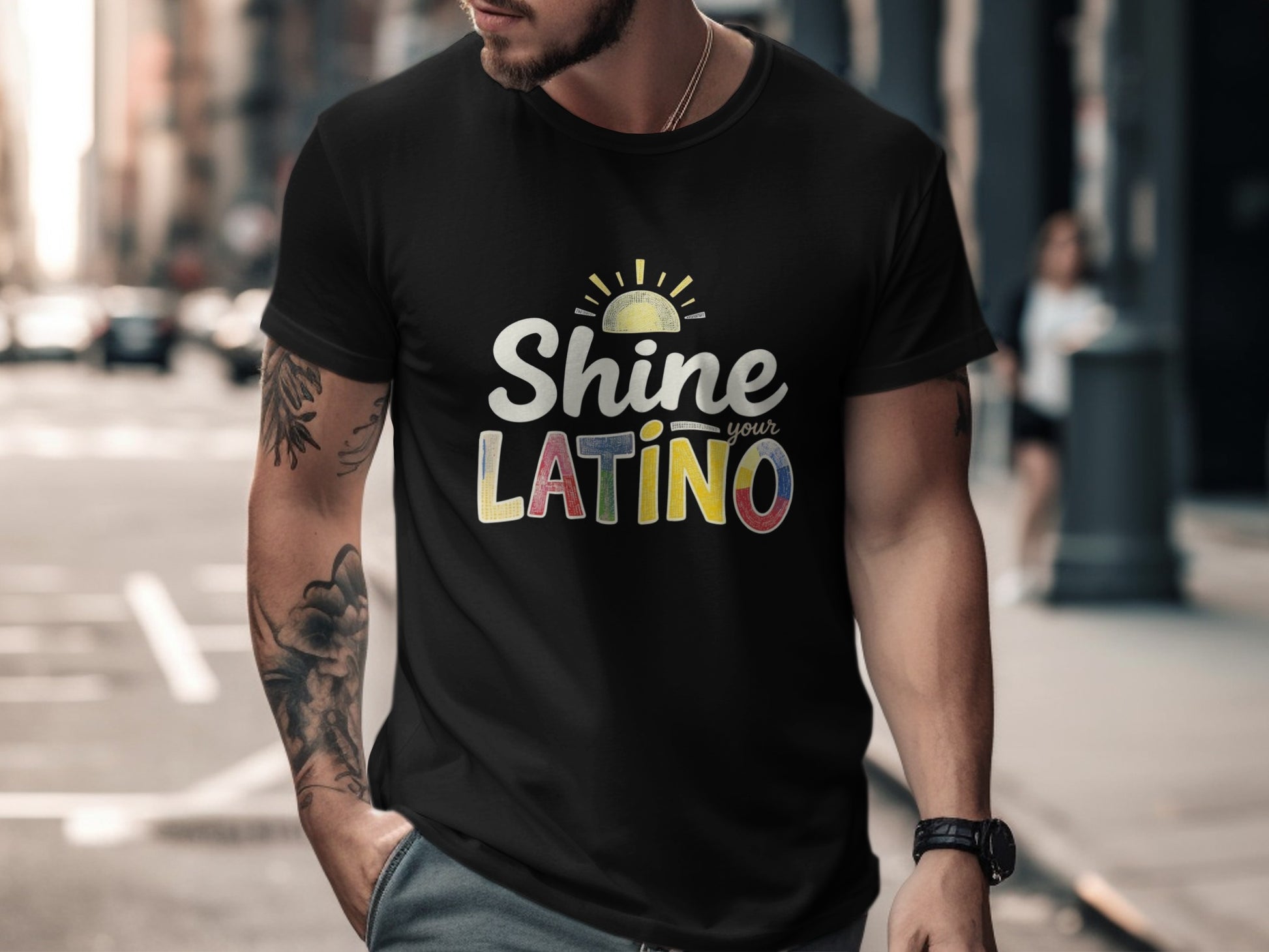Shine Your Latino Graphic Printed T shirt product