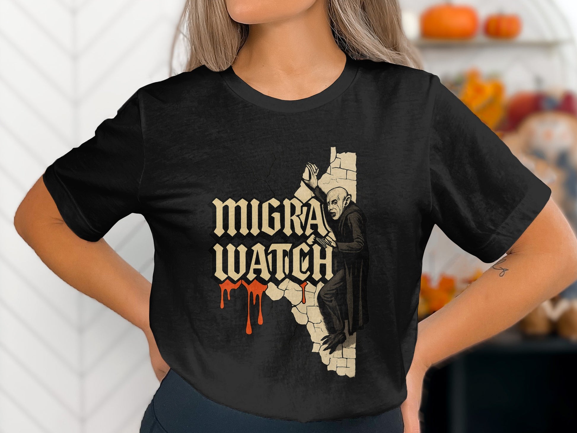 Vampiric Horror Theme Stylish Migra Watch T-Shirt Product