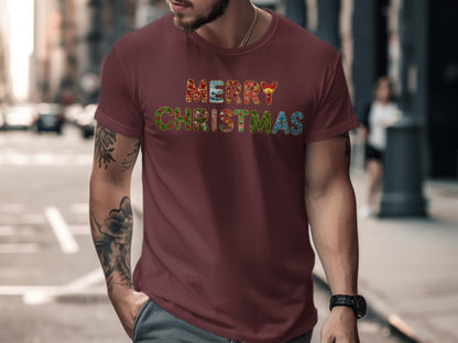 Festive Merry Christmas Graphic Tee for Holiday Season