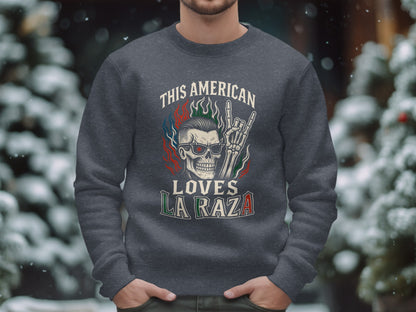 This American Loves La Raza Skull Design product