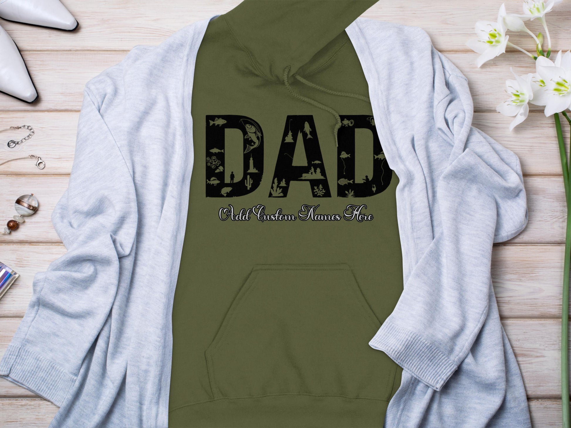 Add Custom Names Here DAD Hoodie product
