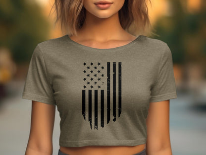 American Flag Distressed Graphic Crop Top product