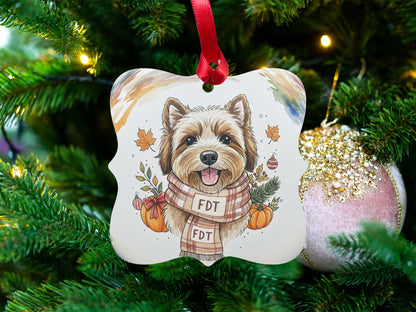 Adorable Dog with Scarf Christmas Ornament Decoration