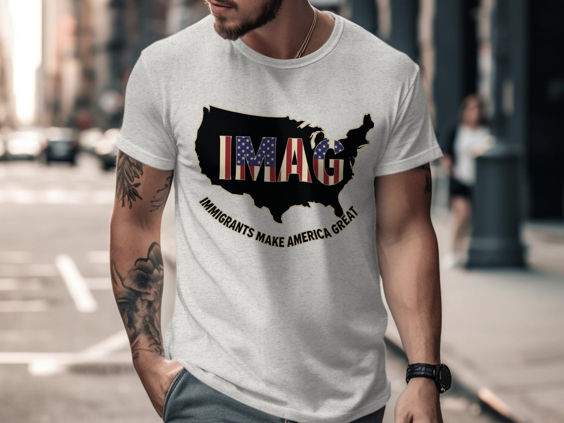 Immigrants Make America Great IMAG Graphic Tee product