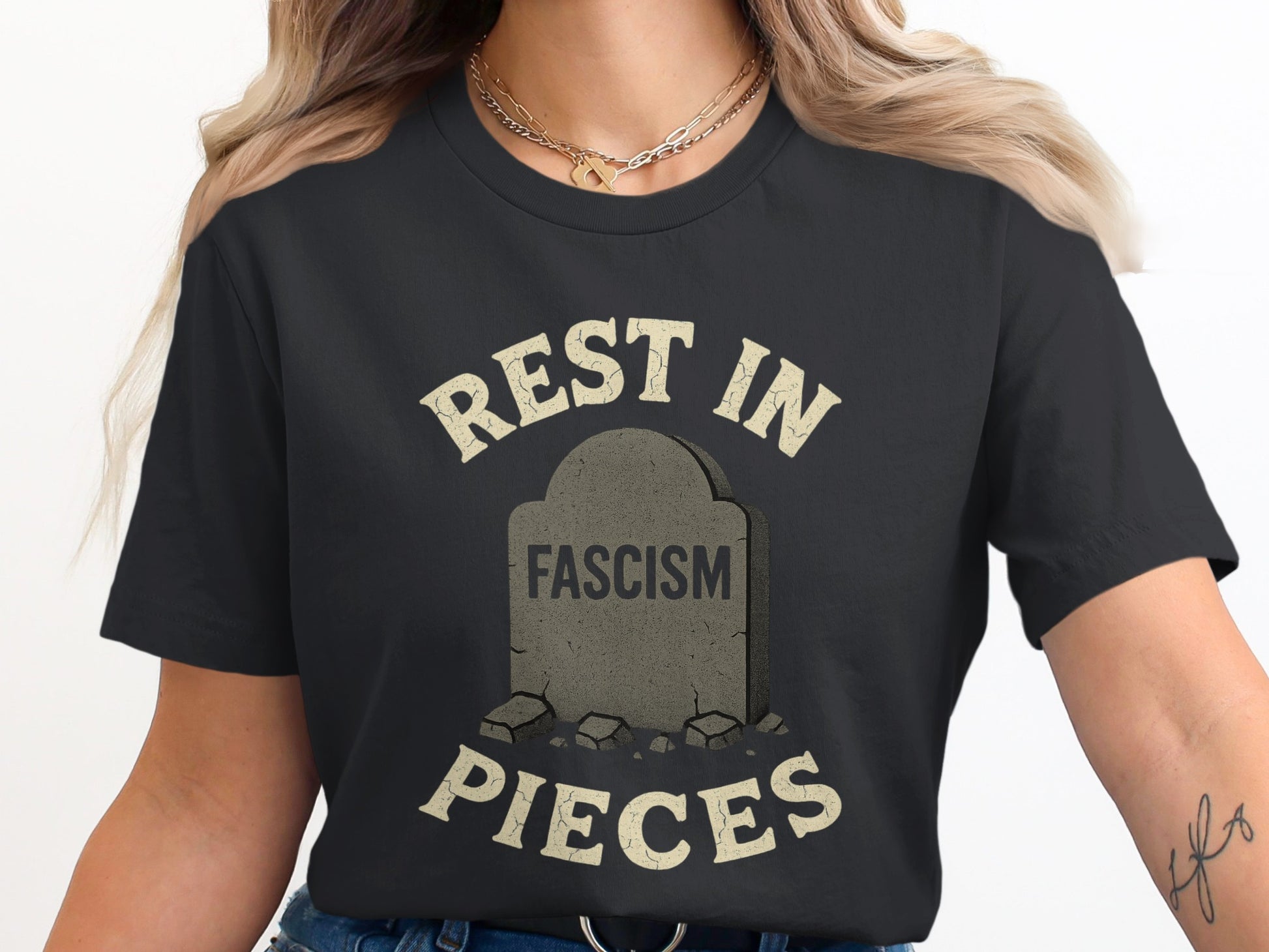 Rest In Pieces Fascism Graphic Tee product