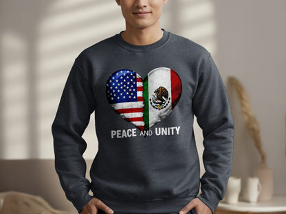 Peace and Unity Heart Flag Graphic Sweatshirt Product