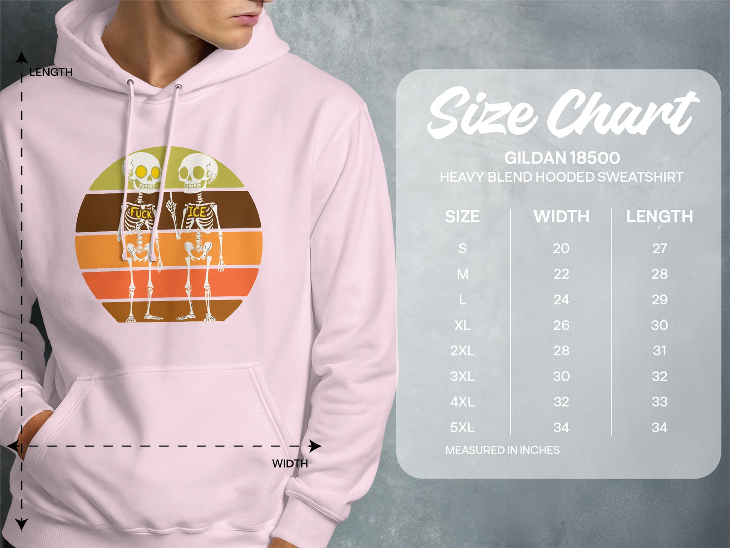 Retro Skeleton Circle Graphic Hooded Sweatshirt product type