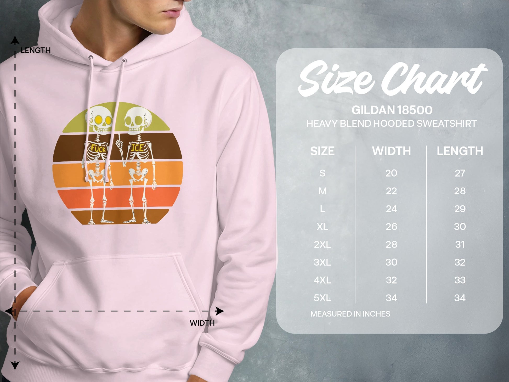 Retro Skeleton Circle Graphic Hooded Sweatshirt product type