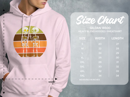Retro Skeleton Circle Graphic Hooded Sweatshirt product type