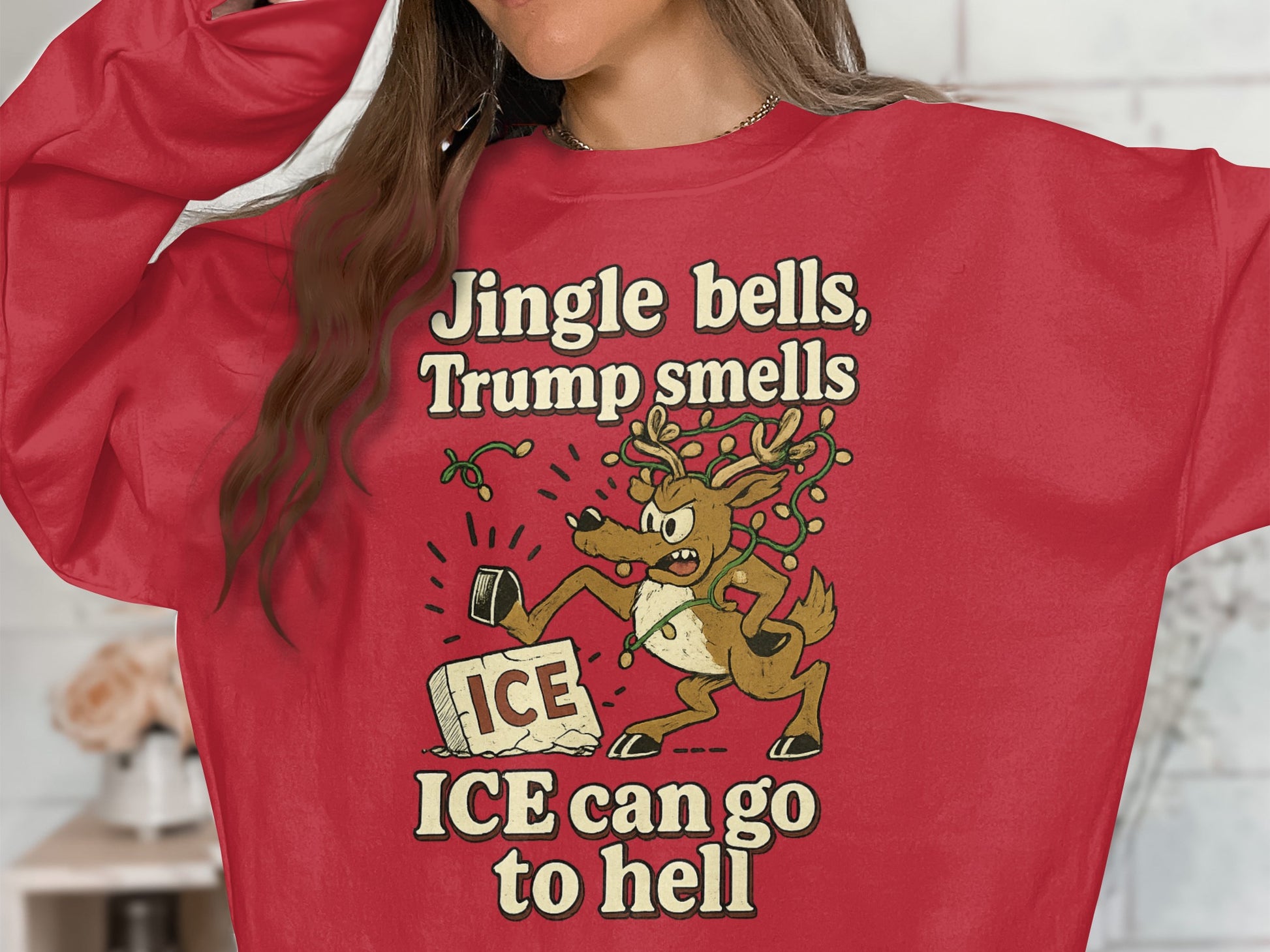 Jingle Bells Trump Smells Reindeer Holiday Sweatshirt