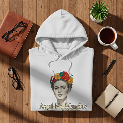 Aqui No Mandas Hoodie with Artistic Print