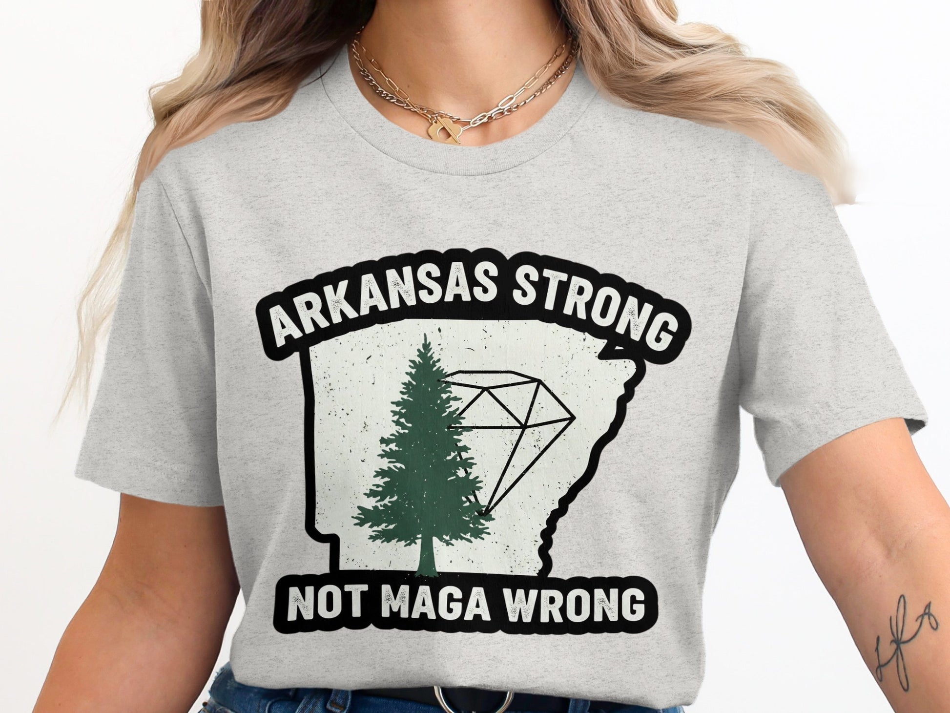 Arkansas Strong Not Maga Wrong Graphic Shirt product