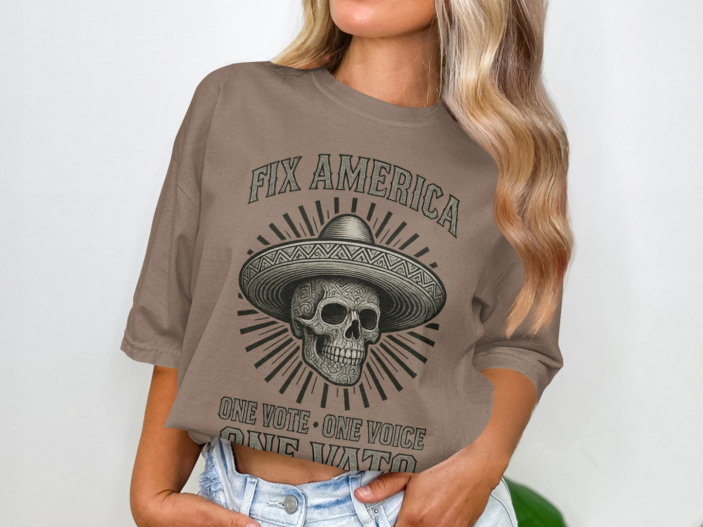 Fix America One Vote One Voice Skull T-Shirt