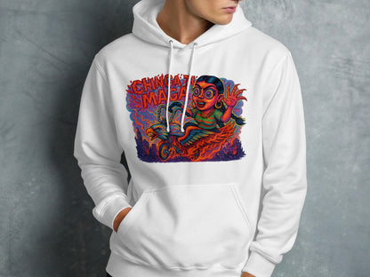 Vibrant Chingas Mi Madre Design on White Hoodie product